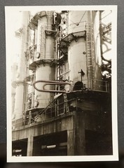 Photo View Plant Factory Germany Industrial Metal Construction Silo Tower Barrel Chemistry