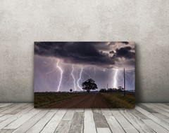 Lightning strike photography print thunderstorm wall art photo nature home decor