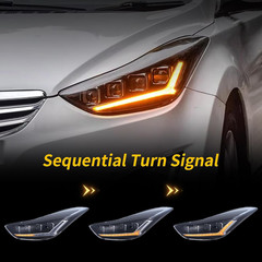 VLAND LED Headlights for 2011-2016 Hyundai Elantra | Startup Bule to White Dynam