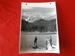 Vintage 1930s/40s Colorado Linen Backed Silver Gelatin Photo Echo Lake Denver