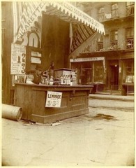 black and white photography print Nyc Old Soda Stand 1800’s