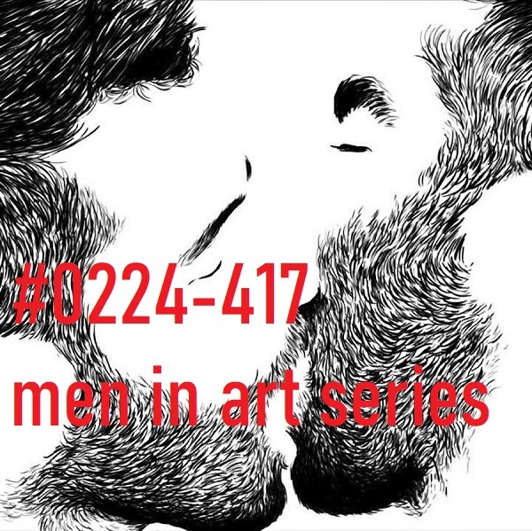 MALE PORTRAIT #0224-417 – men in art series – men kissing -free shipping in usa