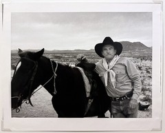 CHRIS REGAS 20th c. American Dallas Texas GELATIN SILVER PHOTOGRAPH Cowboy Horse
