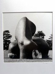 David Finn Signed Photo Pair Henry Moore «Sheep Piece» Silver Gelatin