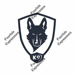 Set Of (5) Original Digital Art Images Of Various German Shepherd Dog K9 Logo A+