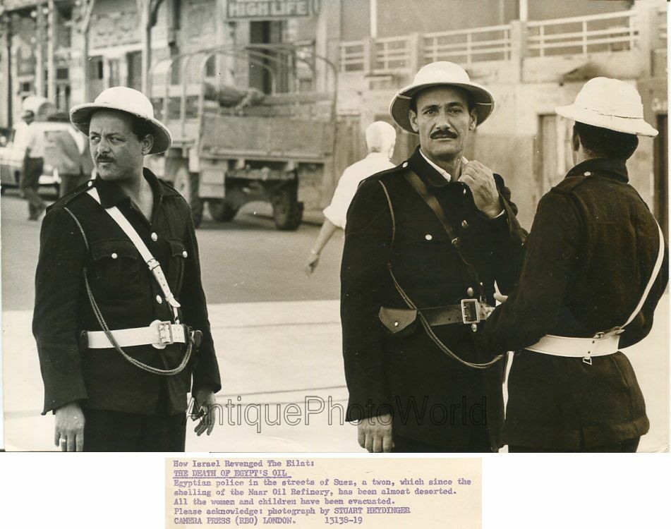Egypt police men on streets in Cairo vintage art photo by Stuart Heydinger
