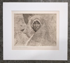 1915 Edward S. Curtis Nootka Woman Wearing Cedar Bark Blanket Photogravure