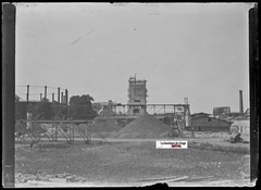 Factory, Industry, Vintage Glass Photo Plate, Black & White Negative 6X9 CM
