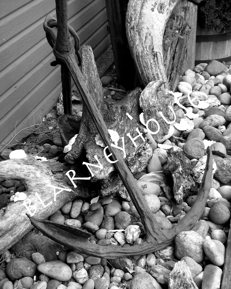 GREAT Nautical Black/White photo of an old ANCHOR!!