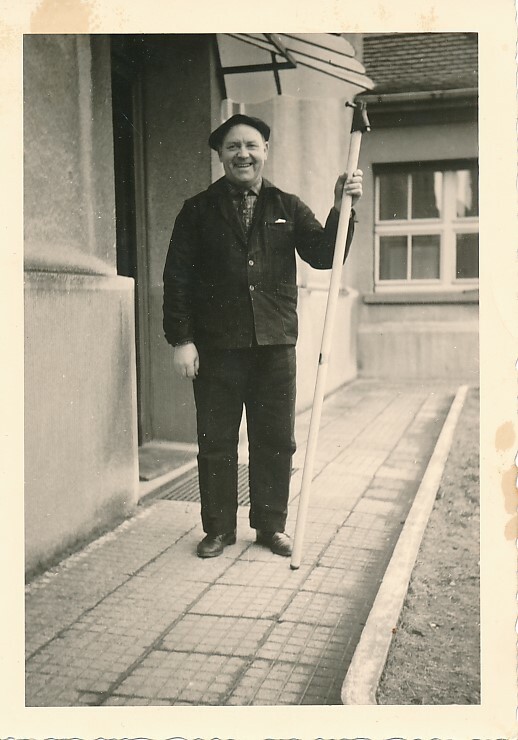 Old black photo man with staff 1963 approx. 8.9×12.6cm D2740b