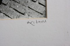 AKI DAVIS Signed Photograph Charging Bull Sculpture NYC B&W Silver Gelatin