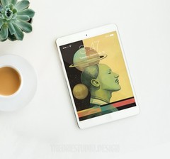 Retro Poster Tablet Background Image Vintage Picture AI Art