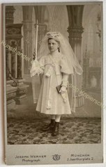orig. CDV photo photograph around 1890 girl communion Munich Joseph Werner