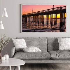 Ventura Pier Sunset California Wall Art Photo Print, Aerial Pier Photography