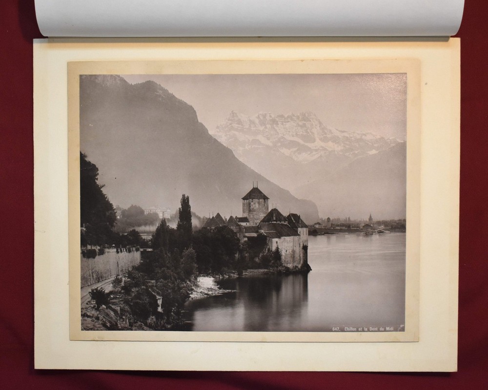 Antique Photograph, ‘Chillon et La Dent du Midi’, Possibly a Photogravure Print