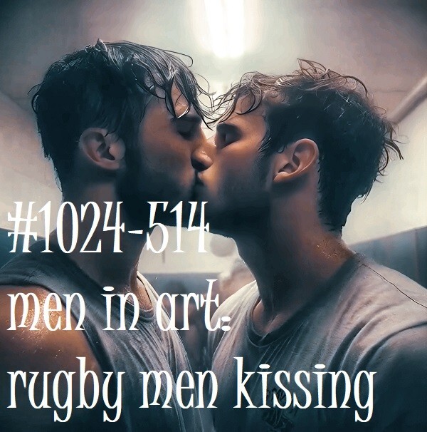 MALE PORTRAIT #1024-514 -men in art -rugby men kissing -free shipping in the usa