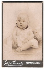 Photograph Joseph Lecomte, Bascoup Chapelle, Portrait Cute Toddler in White