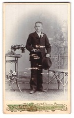 Photograph A. Hartmann, Gross-Schönau. i. S., boy in suit with hat