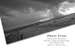 Storm Photography Print – Black and White Picture of Rain Shaft in West Texas