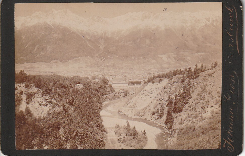 Antique Cabinet Photo (CAB) around 1880 – View of Innsbruck by Johann Gross