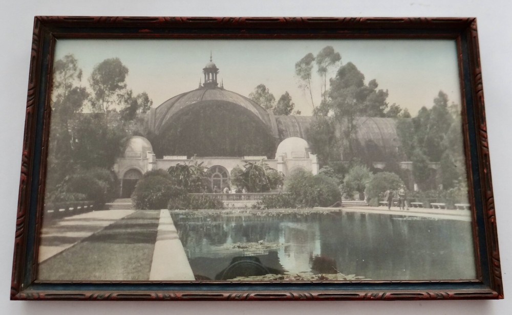 Hand Tint Oil Color Photo Botanical Bldg Balboa Park Ca 8”x12” 1915 Exposition