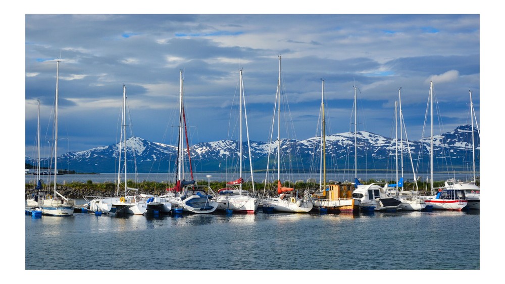 Sailboats in Tromso Marina, High Resolution Image, Many Formats, TV Art