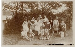 Bathing Swimwear Kids Girls Adults Picnic Vintage Circa 1914