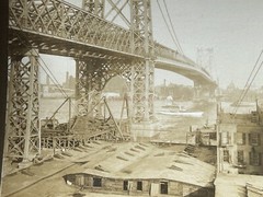USA New York Brooklyn Bridge Bridge Metallic 1904 Photo Stereo Vintage