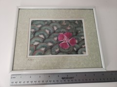 Kiwi Fruit Pink Flower Matted Framed Photograph Wall Decor White Frame 8×10