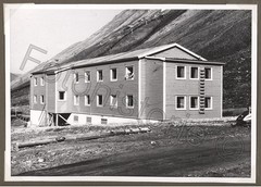 Photo Svalbard Longyearbyen Settler House Building Mountain 1960s
