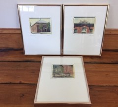 3 Cherie Lester Washington DC Eastern Market Hand Colored Framed Art Photographs