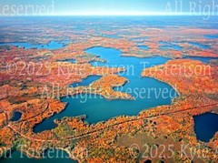 White Sand Lake, Lac du Flambeau, Wisc. Vilas Co. Aerial Photo. Frame Optional.