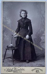 orig. CDV photo photography woman lady picture old fashion around 1890 A. Winkler Görlitz