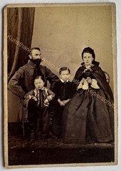 orig. CDV Photo Photography Picture Old Circa 1860 Family Father Mother Children