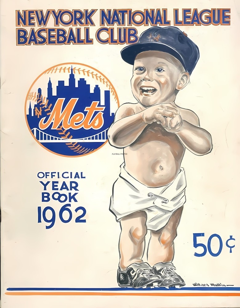 1962-NY-Mets-Yearbook-Cover 8×10 Colorized Print-FREE SHIPPING