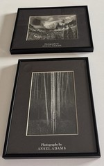 Vintage Ansel Adams Set of 2 Framed Matted Black & White Lot Photo Prints Art