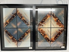 “Manhattan Skyline” David Smith Photography Framed New York City Pair Photos
