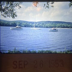 BOATS BOATING LAKE SAILING SAIL 1953 NATURE LANDSCAPE PHOTOGRAPHY WATER TREES