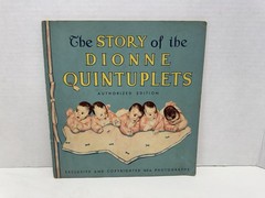 Story of the Dionne Quintuplets Book 1935 & Color 8×10 Photograph 1936 USA