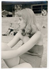 Baden Swimwear Young Pretty Woman Strandbad Wannsee Berlin Vintage c. 1965