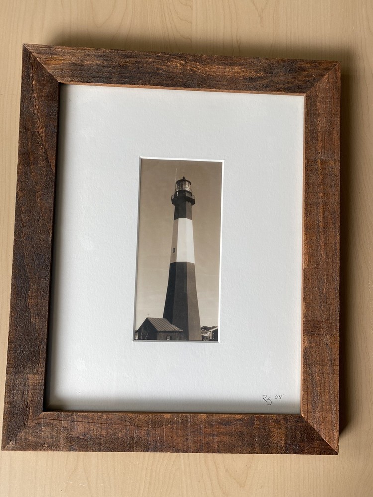 Tybee Island Lighthouse Photograph Original SIGNED Framed Picture