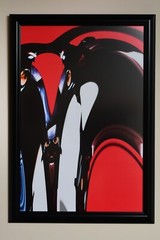 Fine art photography large print. Black and red Rorschach inspired. 20×30 framed
