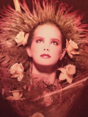 VINTAGE SURREAL MODERNIST PORTRAIT FIGURE FLOWER BOQUET PHOTOGRAPH AVANT GARDE