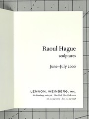 Raoul Hague (1904-1993) Art Announcement Card June 2000