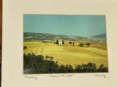 VTG Italian Photograph Tuscany (5×7) CHAPEL IN THE HILLS Murphy Matted 8”T 10”W