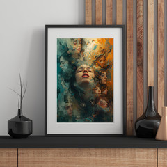 Abstract Emotional Portrait Collage Wall Art Decor | Digital Image Wallpaper