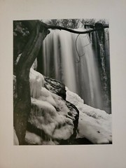ICY WATERFALL LARGE ORIGINAL SIGNED ART PHOTO B&W STETTNER VTG MATTE NJ CAMERA