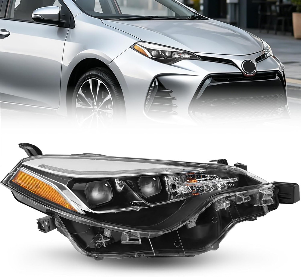 Headlight Assembly Replacement for 2017 2018 2019 Toyota Corolla SE XLE XSE Seda