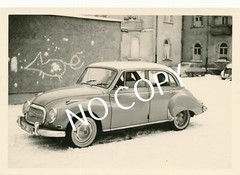 Photo Car Autounion License Plate M-JP 136 with Driver Passengers, Munich B1.42