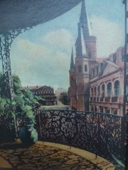 Vintage Original C Bennette Moore Hand Colored Photo Shadows Of Old New Orleans